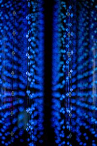 Preview wallpaper garland, bulbs, blue, glow, dark