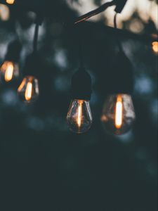 Preview wallpaper garland, bulbs, glow, evening