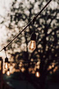Preview wallpaper garland, bulbs, glow, blur, evening