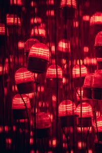 Preview wallpaper garland, bulbs, light, red