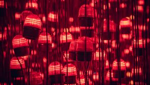 Preview wallpaper garland, bulbs, light, red