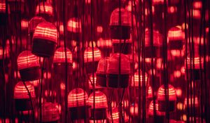 Preview wallpaper garland, bulbs, light, red