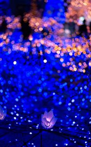 Preview wallpaper garland, glare, bokeh, light, christmas, new year