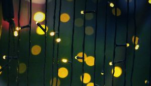 Preview wallpaper garland, glare, bokeh, light bulbs