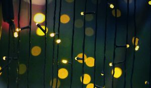 Preview wallpaper garland, glare, bokeh, light bulbs