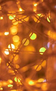 Preview wallpaper garland, glare, bokeh, macro, light