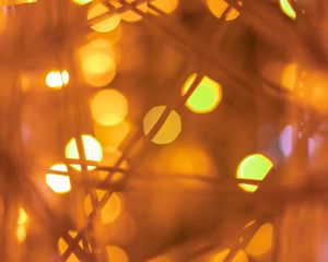 Preview wallpaper garland, glare, bokeh, macro, light