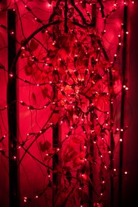 Preview wallpaper garland, leaves, red, glow