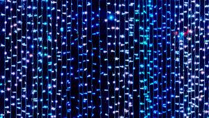 Preview wallpaper garland, light, blue, dark