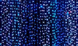 Preview wallpaper garland, light, blue, dark