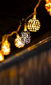 Preview wallpaper garland, light, blur, bulbs