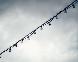 Preview wallpaper garland, light bulbs, clouds, sky