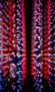 Preview wallpaper garland, light bulbs, colorful, lights, blur