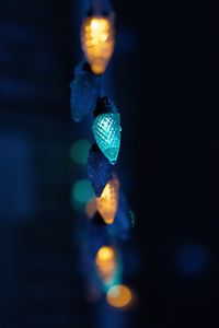 Preview wallpaper garland, light bulbs, drops, light, macro, wet