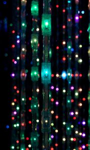Preview wallpaper garland, light bulbs, glare, colorful, lights