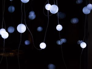 Preview wallpaper garland, light bulbs, glow, dark