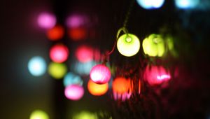 Preview wallpaper garland, light, colorful, dark