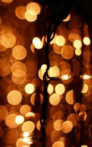 Preview wallpaper garland, light, glare, bokeh, dark