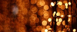 Preview wallpaper garland, light, glare, bokeh, dark