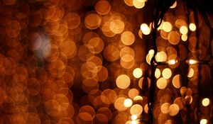 Preview wallpaper garland, light, glare, bokeh, dark