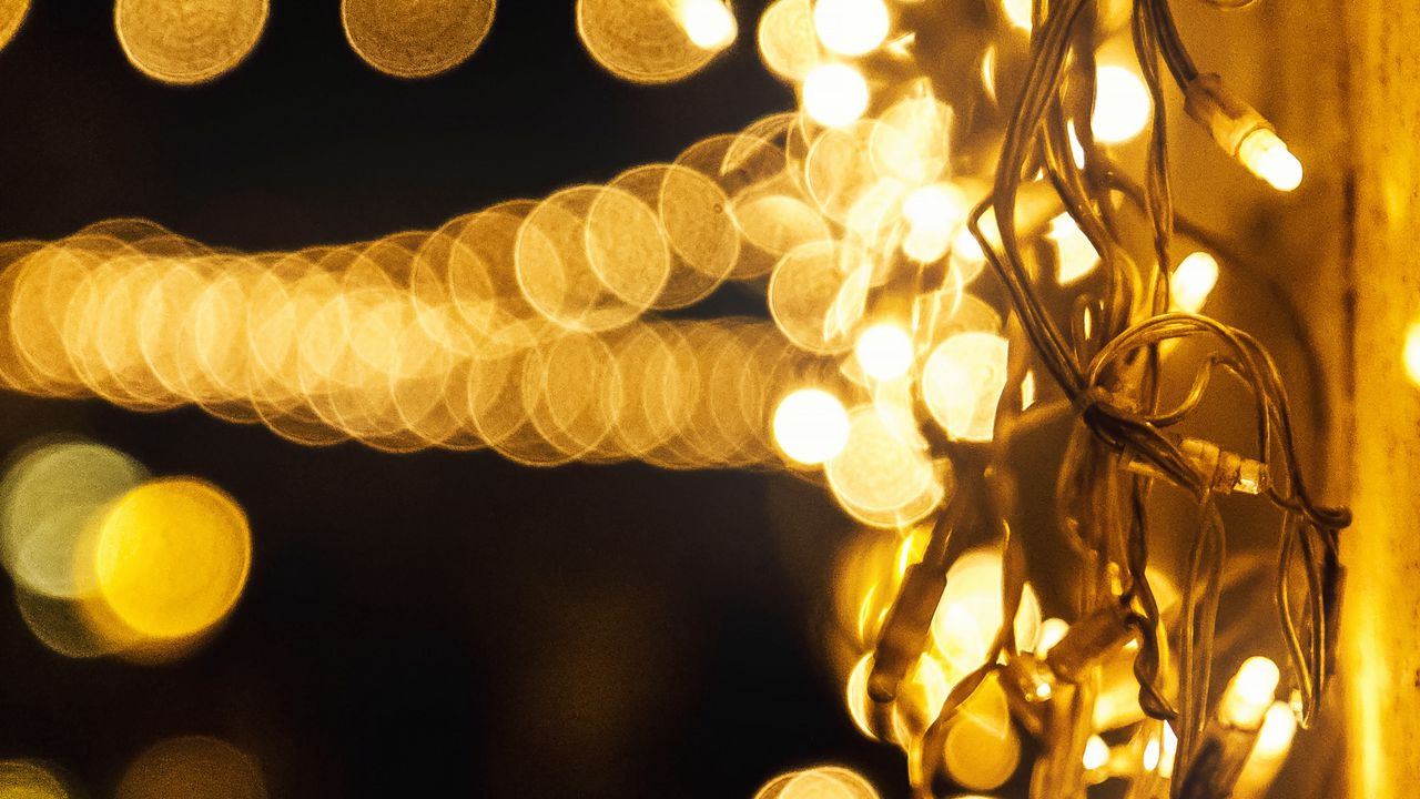 Wallpaper garland, light, lights, bokeh hd, picture, image