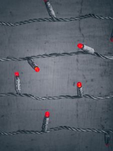 Preview wallpaper garland, lightbulbs, old, gray, red