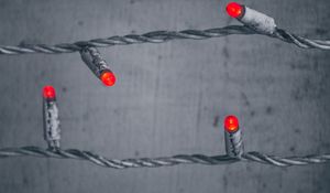 Preview wallpaper garland, lightbulbs, old, gray, red
