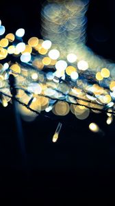 Preview wallpaper garland, lights, bokeh, dark