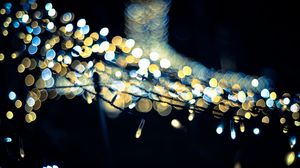 Preview wallpaper garland, lights, bokeh, dark