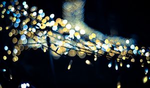 Preview wallpaper garland, lights, bokeh, dark