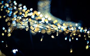 Preview wallpaper garland, lights, bokeh, dark