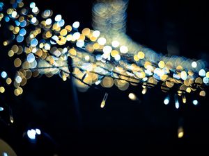 Preview wallpaper garland, lights, bokeh, dark