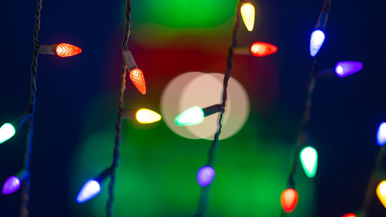 Wallpaper garland, lights, christmas tree, blur, new year, christmas