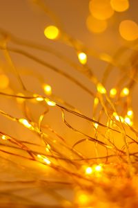 Preview wallpaper garland, lights, glow, light, yellow