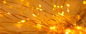 Preview wallpaper garland, lights, glow, light, yellow