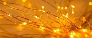 Preview wallpaper garland, lights, glow, light, yellow