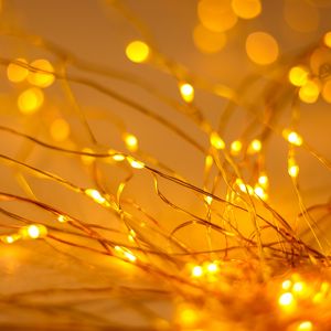 Preview wallpaper garland, lights, glow, light, yellow