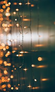 Preview wallpaper garland, macro, lights, glare, bokeh