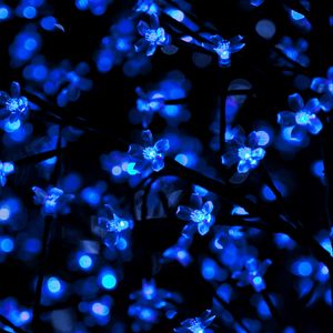 Preview wallpaper garland, neon, light, backlight, blue, dark