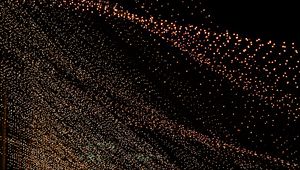 Preview wallpaper garland, night, lights, black background