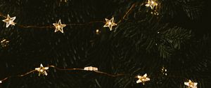 Preview wallpaper garland, stars, tree, decoration, new year