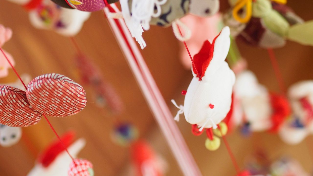 Wallpaper garland, toys, tradition, japan