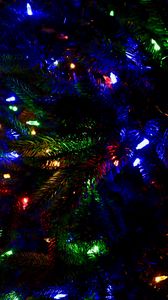 Preview wallpaper garland, tree, christmas, new year, decoration, colorful