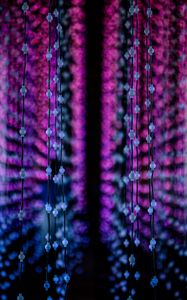 Preview wallpaper garlands, bulbs, lights, blur, dark