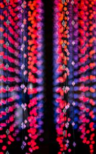 Preview wallpaper garlands, light, lights, red, blur