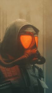 Preview wallpaper gas mask, glow, art