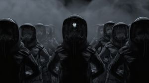 Preview wallpaper gas mask, mask, hood, cyborg, heart