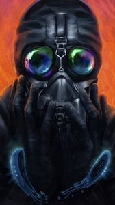 Preview wallpaper gas mask, mask, respirator, surrealism, art