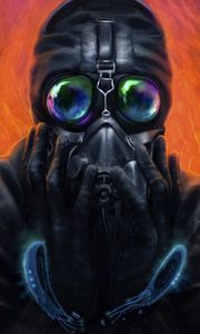 Preview wallpaper gas mask, mask, respirator, surrealism, art