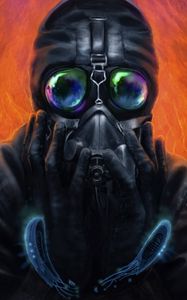 Preview wallpaper gas mask, mask, respirator, surrealism, art